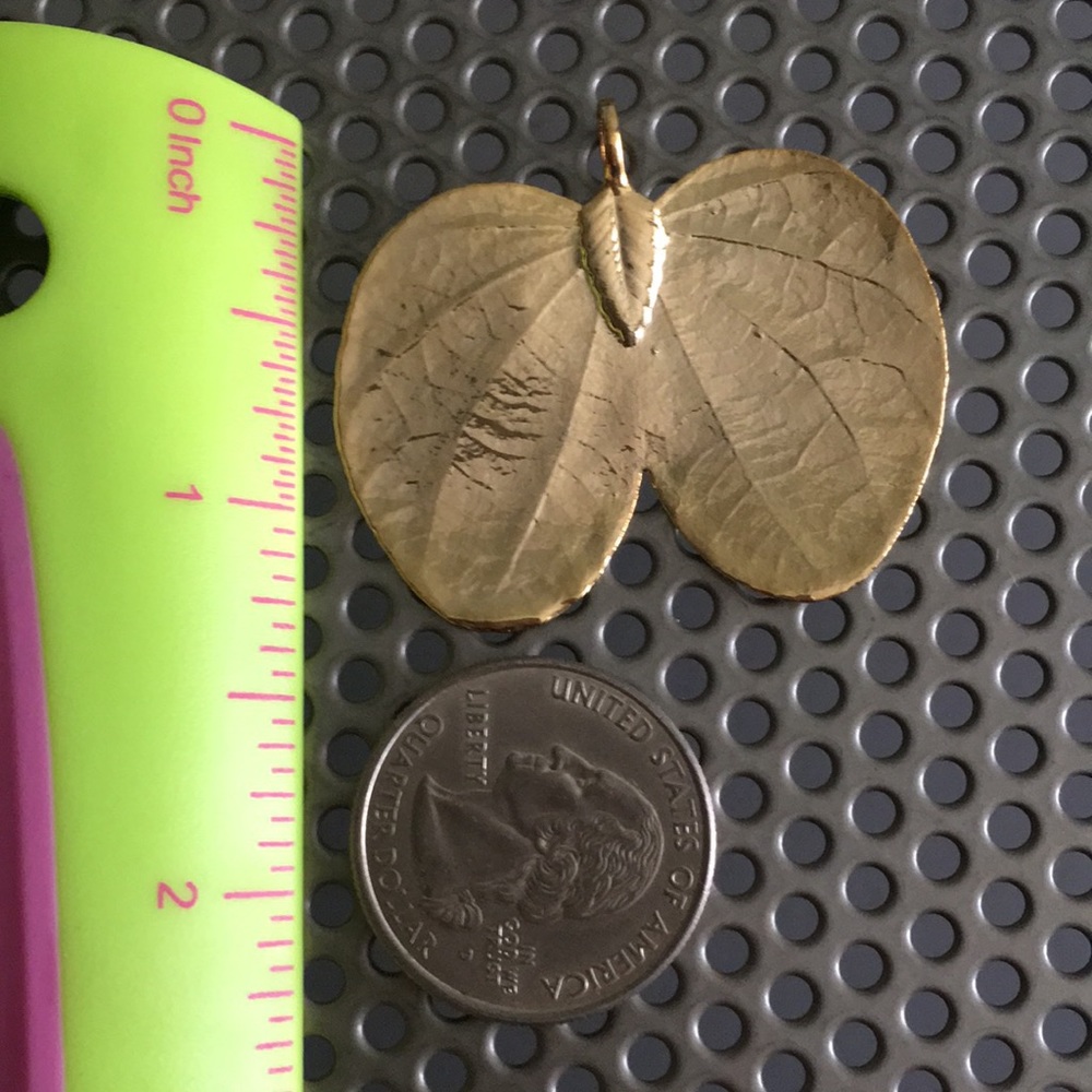 Rare 24k Gold Dipped Real Leaf Pendant - image 7